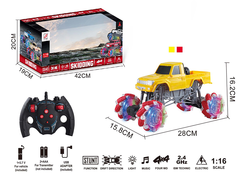 2.4G Remote Control Climbing Stunt Car With Lights And Music(Included Battery)