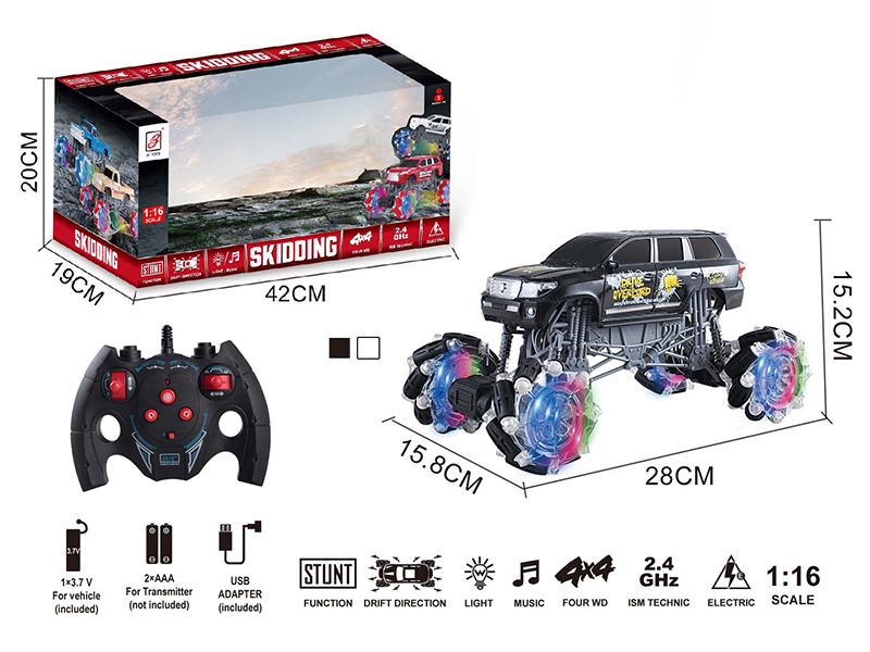 2.4G Remote Control Climbing Stunt Car With Lights And Music(Included Battery)