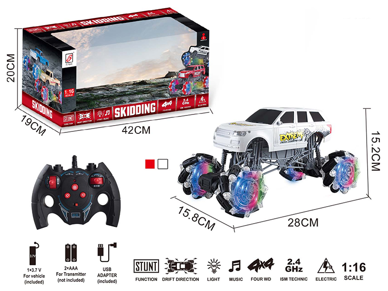 2.4G Remote Control Climbing Stunt Car With Lights And Music(Included Battery)