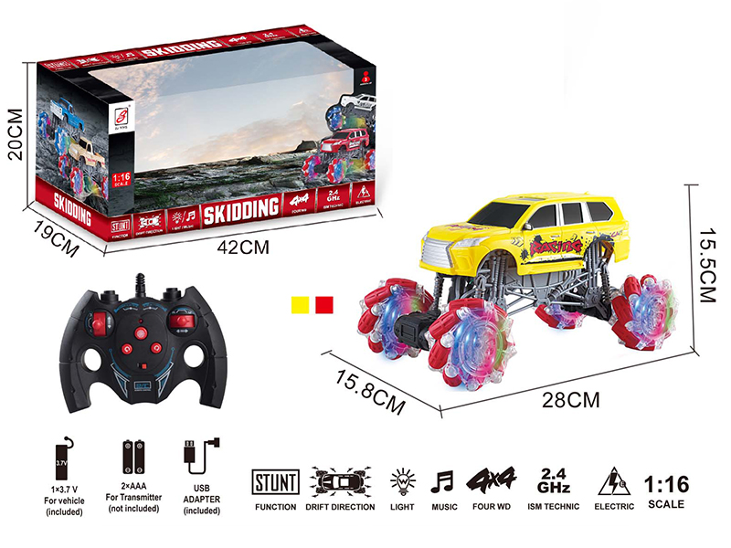 2.4G Remote Control Climbing Stunt Car With Lights And Music(Included Battery)