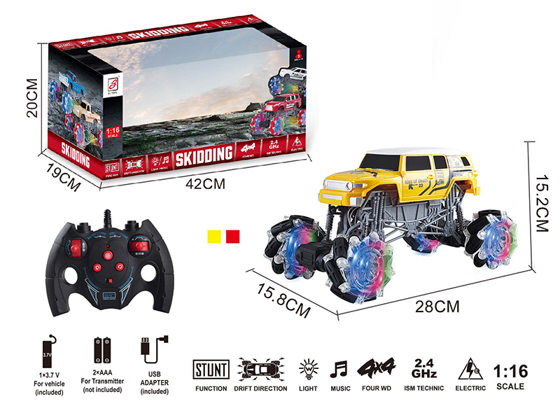 2.4G Remote Control Climbing Stunt Car With Lights And Music(Included Battery)