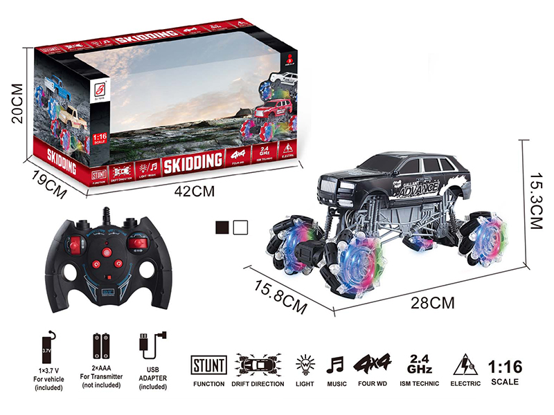 2.4G Remote Control Climbing Stunt Car With Lights And Music(Included Battery)