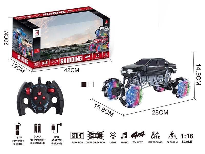 2.4G Remote Control Climbing Stunt Car With Lights And Music(Included Battery)