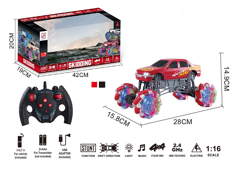 2.4G Remote Control Climbing Stunt Car With Lights And Music(Included Battery)