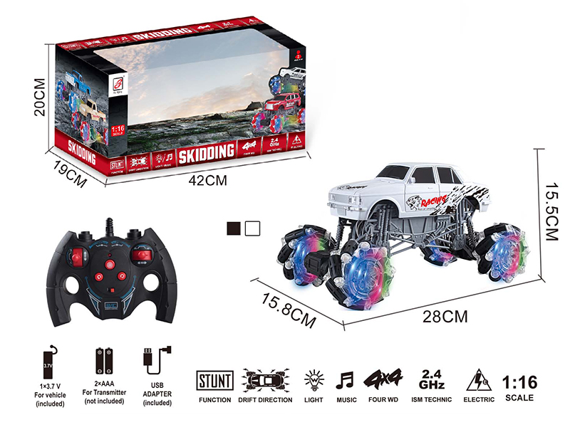 2.4G Remote Control Climbing Stunt Car With Lights And Music(Included Battery)