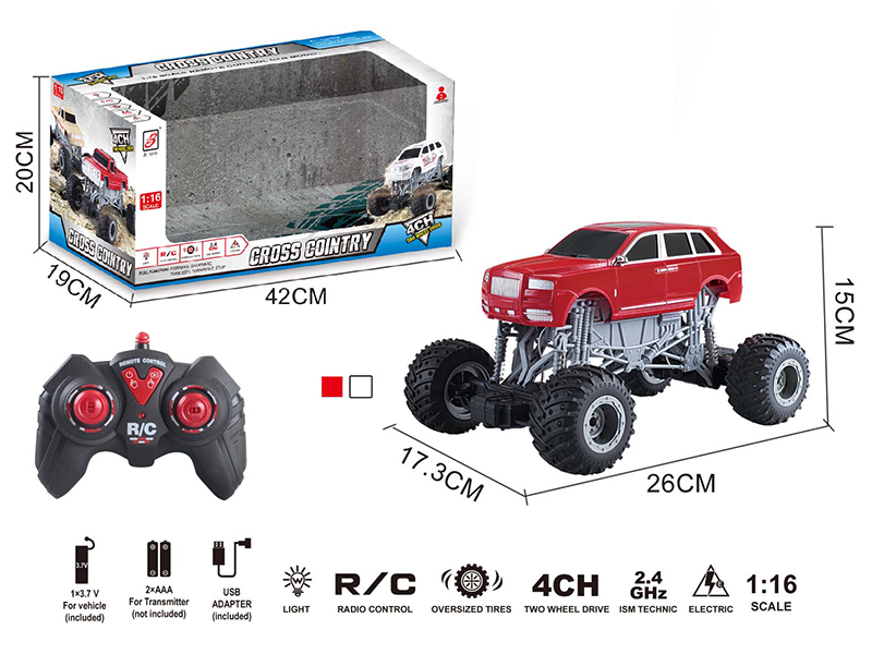 2.4G Remote Control Climbing Car With Lights(Included Battery)