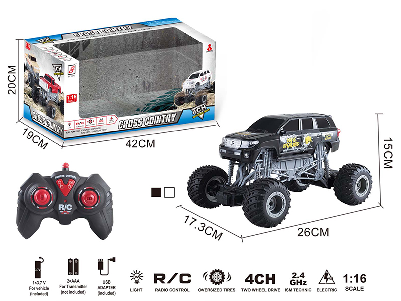 2.4G Remote Control Climbing Car With Lights(Included Battery)