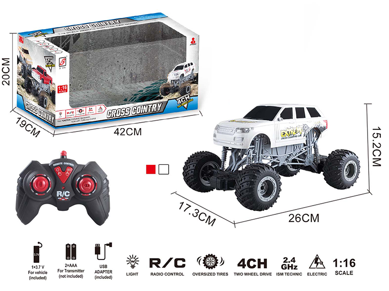 2.4G Remote Control Climbing Car With Lights(Included Battery)