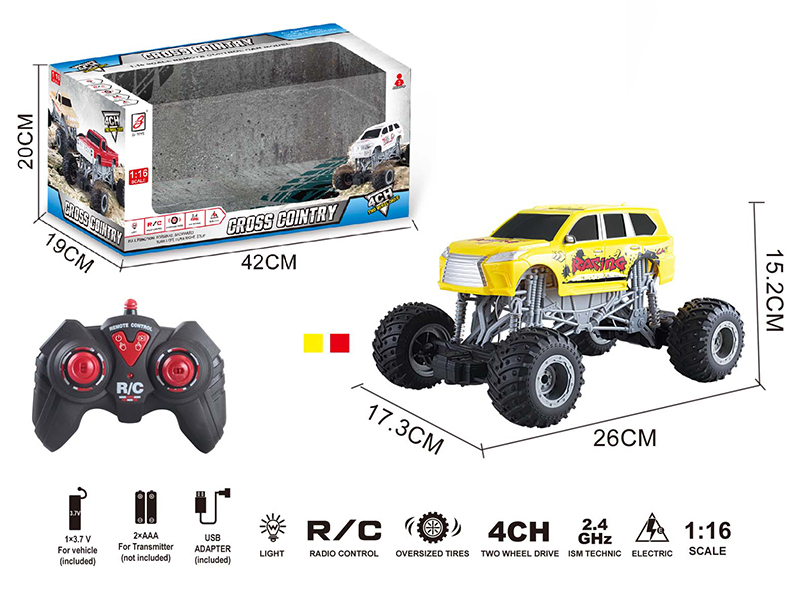2.4G Remote Control Climbing Car With Lights(Included Battery)
