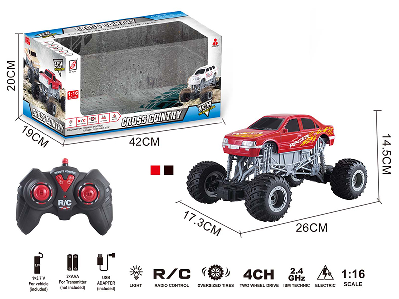 2.4G Remote Control Climbing Car With Lights(Included Battery)