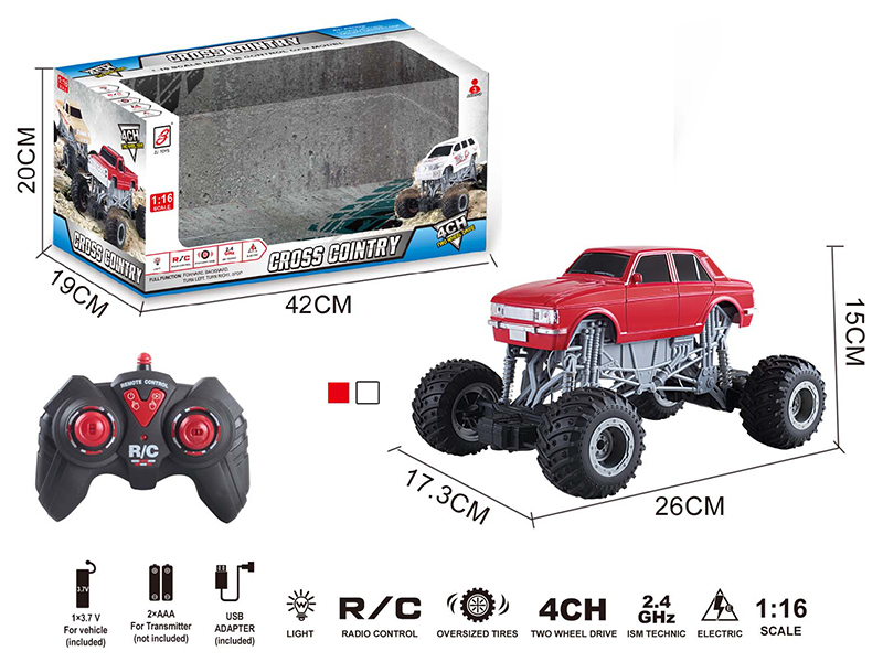2.4G Remote Control Climbing Car With Lights(Included Battery)