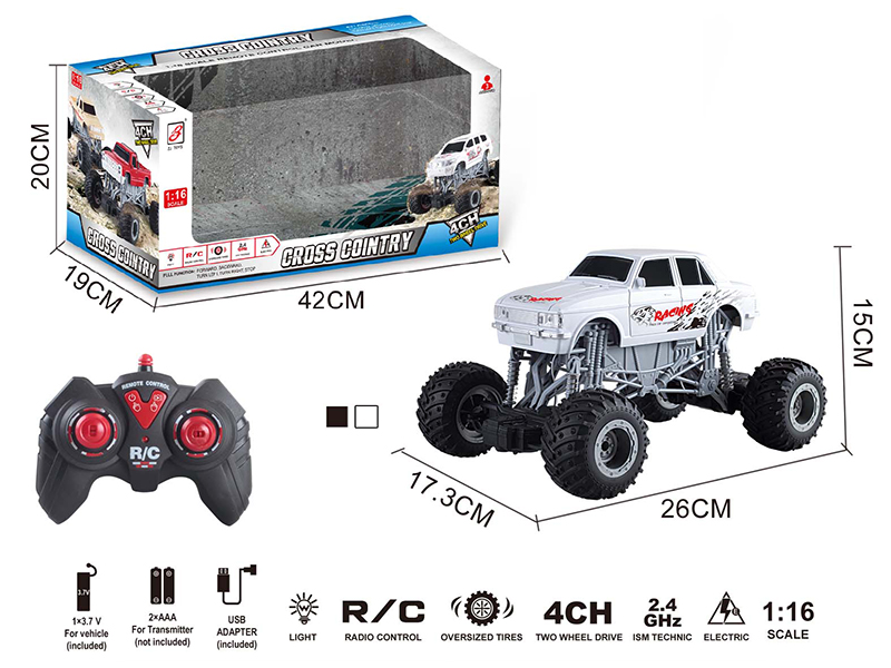 2.4G Remote Control Climbing Car With Lights(Included Battery)