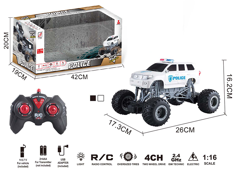 2.4G Remote Control Cross Country Police Car With Lights(Included Battery)