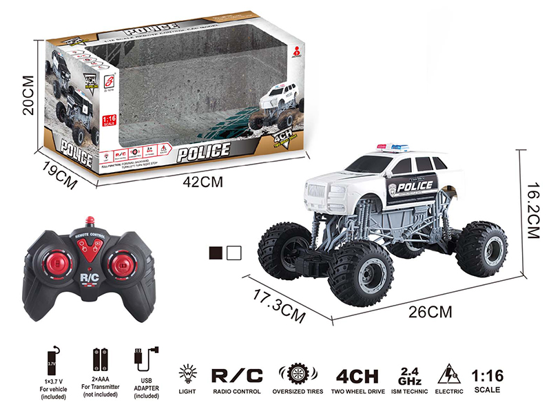 2.4G Remote Control Cross Country Police Car With Lights(Included Battery)