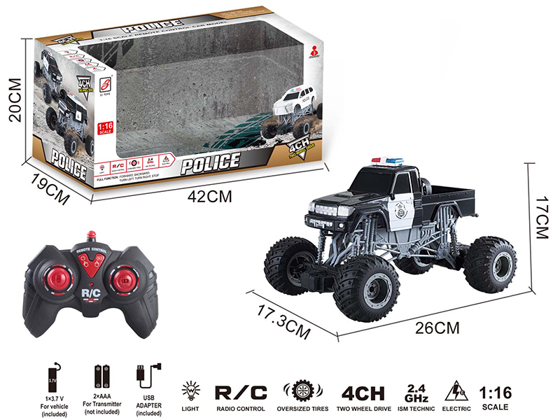2.4G Remote Control Cross Country Police Car With Lights(Included Battery)