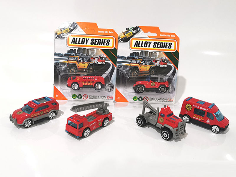 1:64 Alloy Slide Fire Truck/Aircraft Set