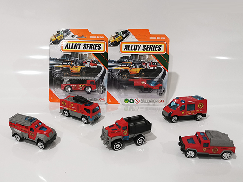 1:64 Alloy Slide Fire Truck/Aircraft Set