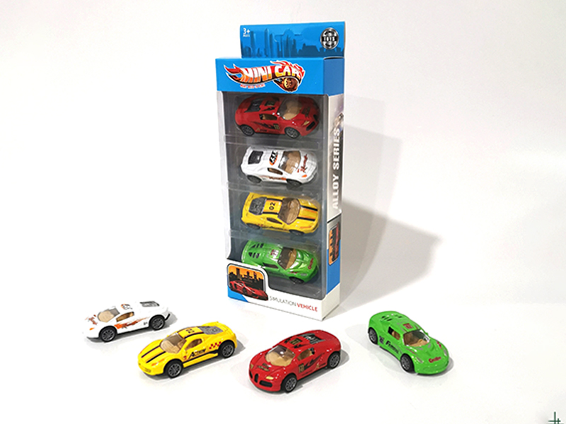 4PCS Alloy Pull Back Racing Car Set