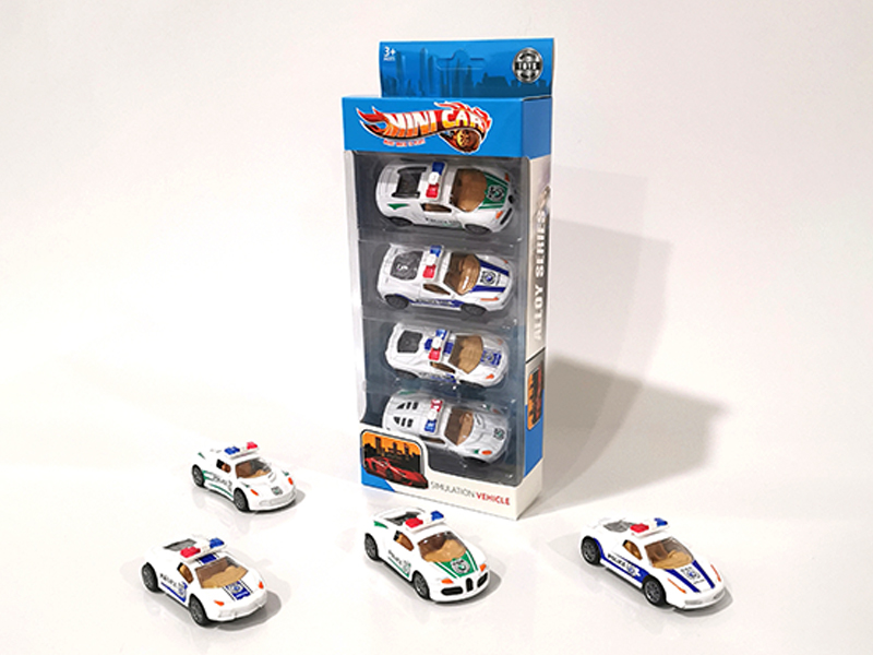 Alloy Pull Back Police Car Set