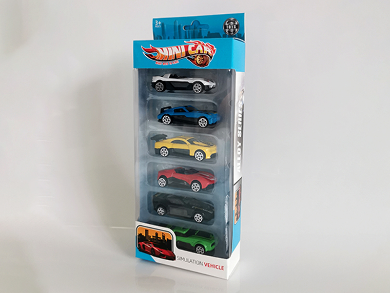 6PCS 1:64 Alloy Slide Racing Car Set