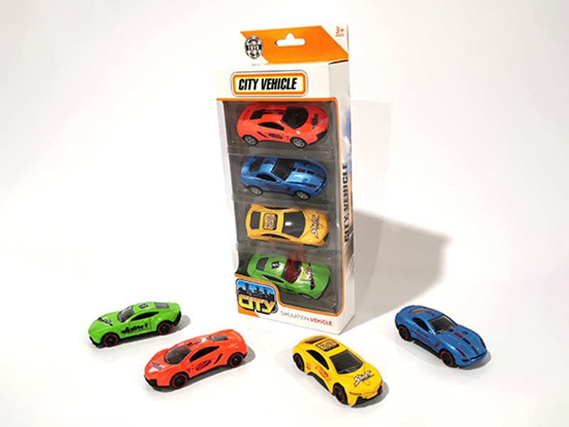 4PCS Alloy Pull Back Racing Car Set