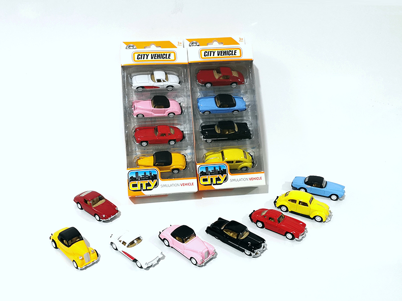 Alloy Pull Back Vintage Car Set