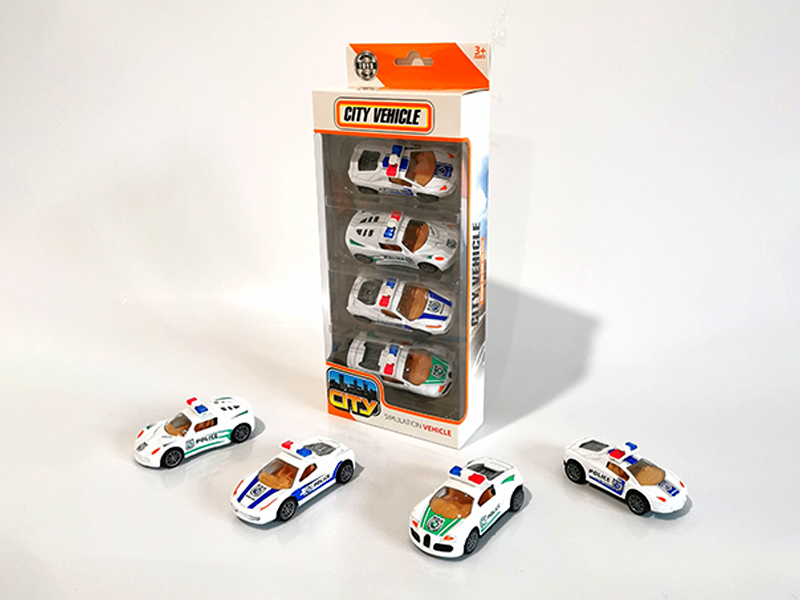 Alloy Pull Back Police Car Set