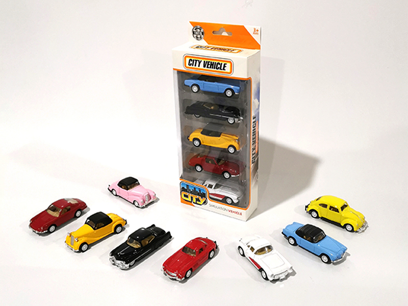 5PCS Alloy Pull Back Vintage Car Set