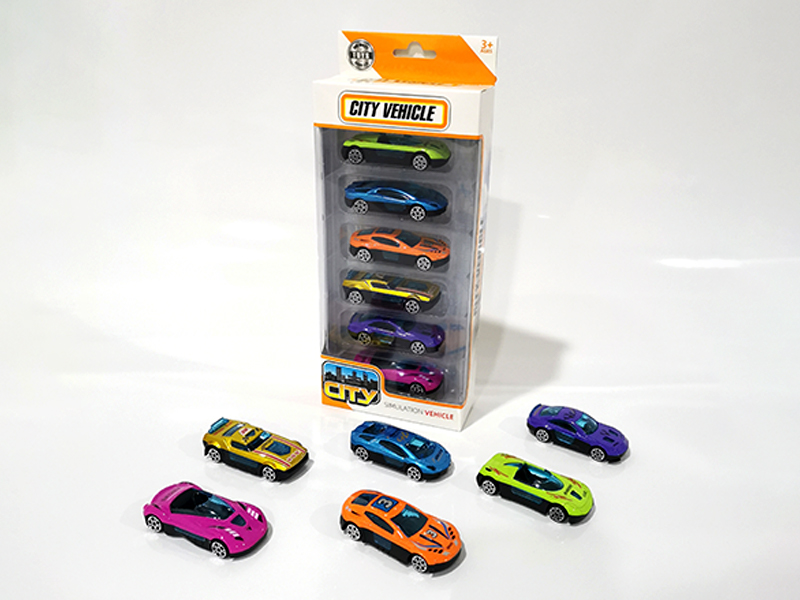 6PCS 1:64 Alloy Slide Racing Car Set