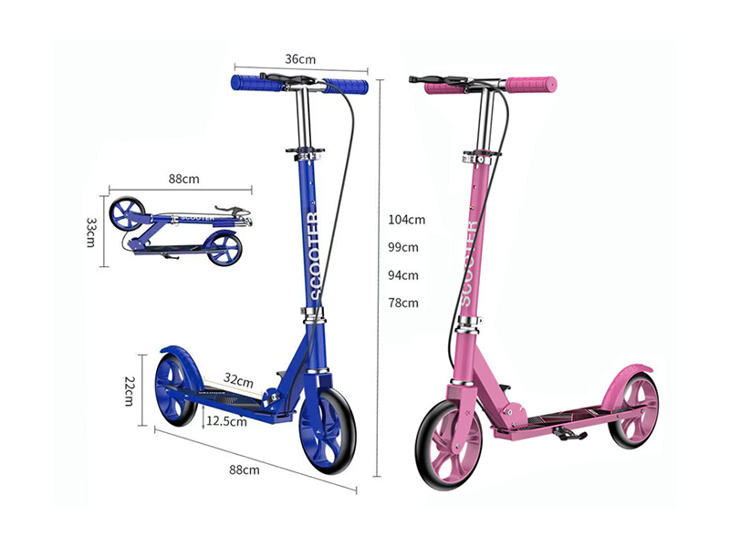 Large Wheel Scooter+Handbrake Pu Environmental Protection Wheel