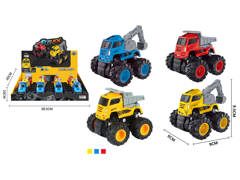 12PCS 4Wd Friction Alloy Engineering Vehicle