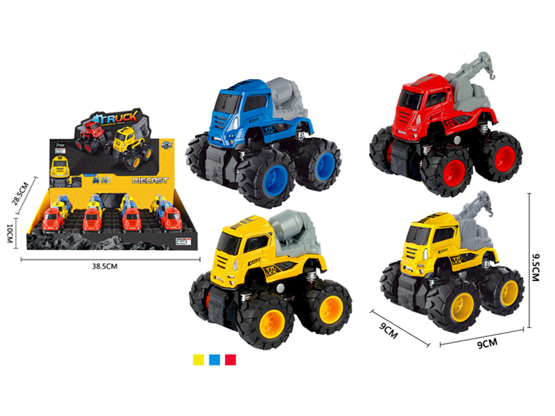 12PCS 4Wd Friction Alloy Engineering Vehicle