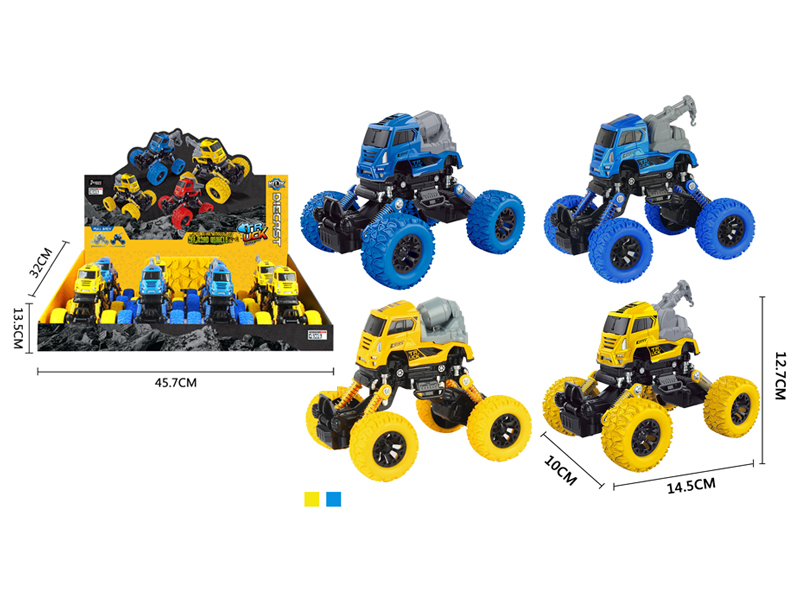 8PCS 4Wd Pull Back Alloy Alloy Climbing Engineering Vehicle