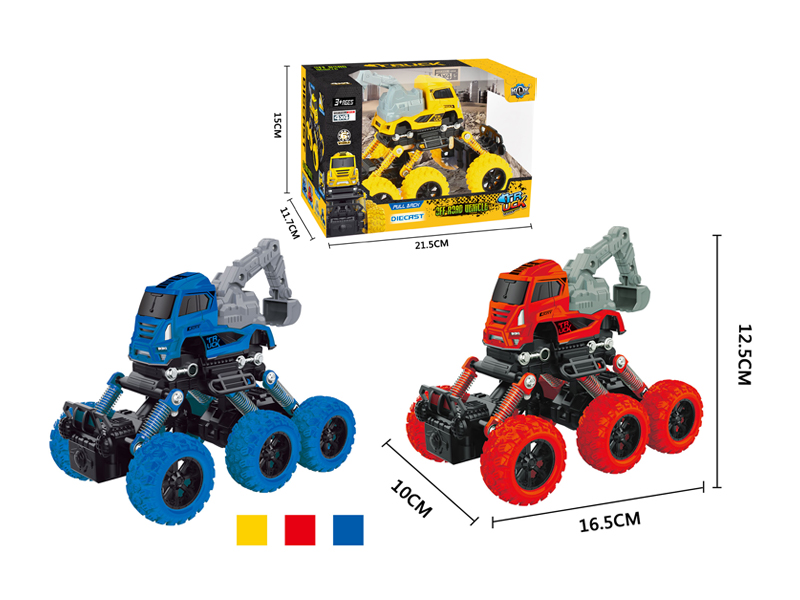 Six Wheeled 4Wd Pull Back Alloy Alloy Climbing Engineering Vehicle