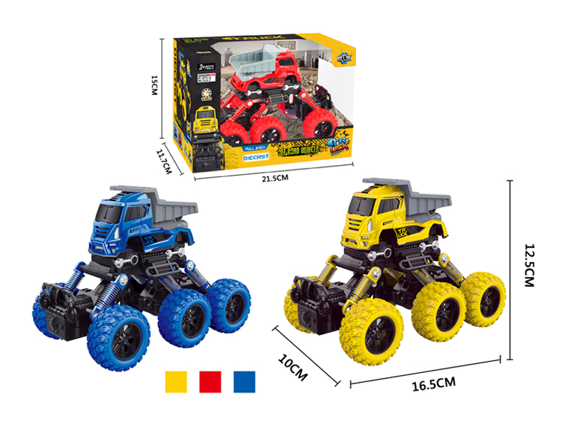 Six Wheeled 4Wd Pull Back Alloy Alloy Climbing Engineering Vehicle