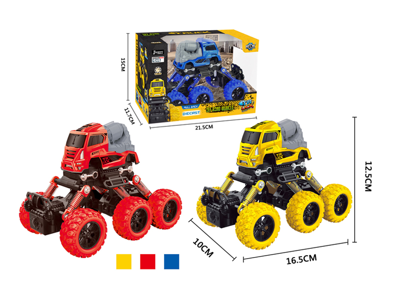 Six Wheeled 4Wd Pull Back Alloy Alloy Climbing Engineering Vehicle