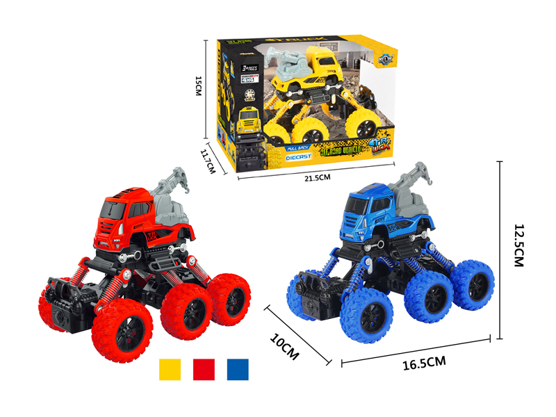 Six Wheeled 4Wd Pull Back Alloy Alloy Climbing Engineering Vehicle