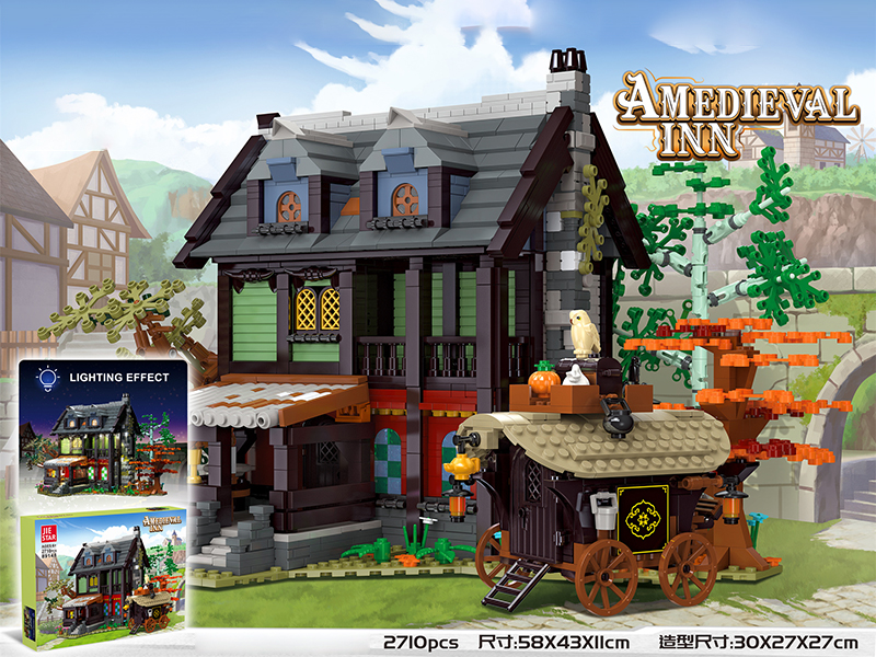 Medieval Inn Building Blocks With LED Light 2710pcs