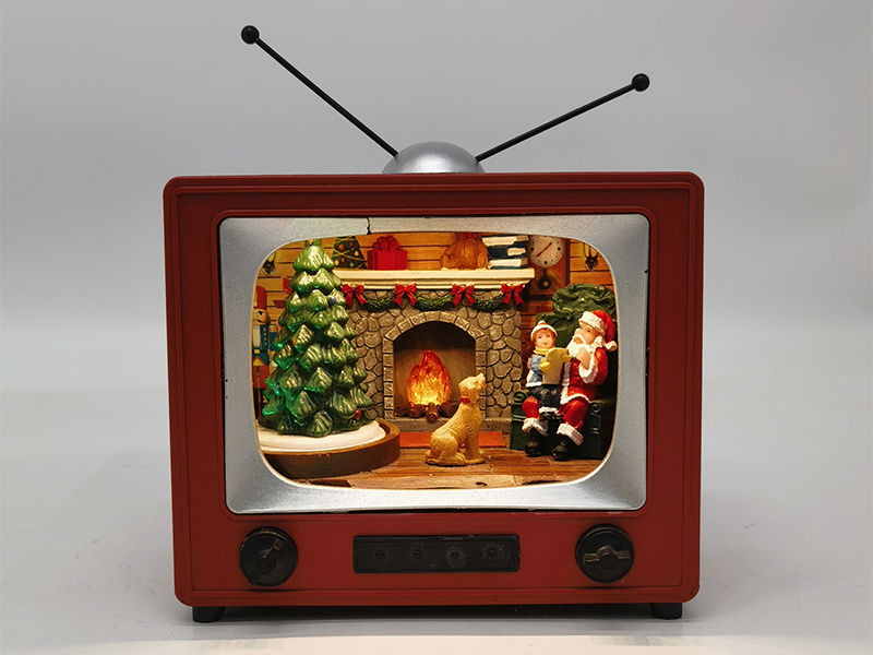 Christmas LED TV Scene With Rotating Tree &LED Lights