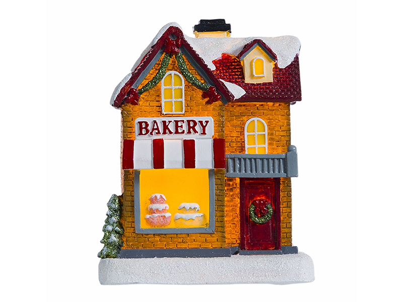 Christmas Bread Shop House With LED Lights