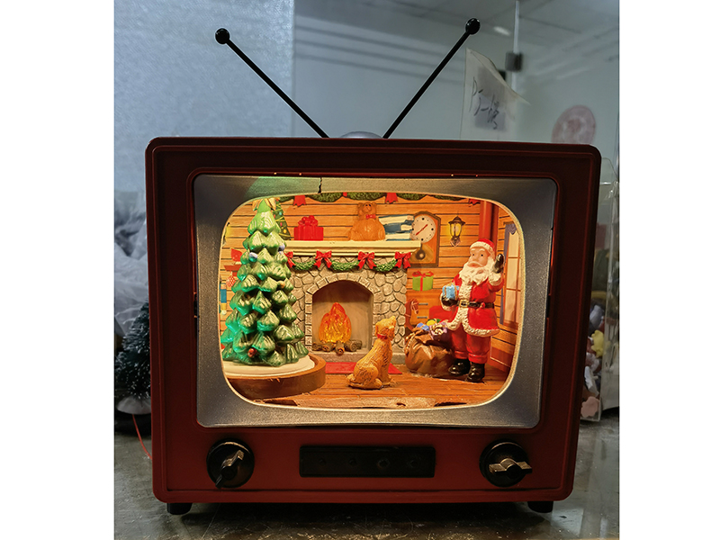 Christmas LED TV Scene With Rotating Tree &LED Lights