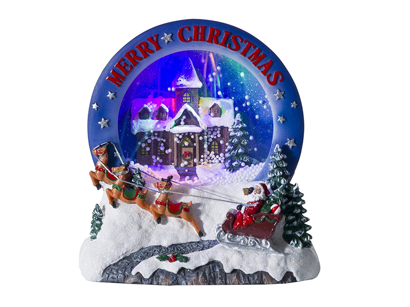 Christmas Scene With LED Lights And Snow Blowing Function
