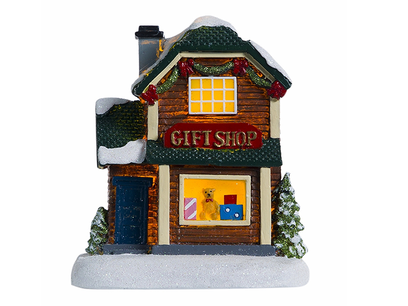 Christmas Gift Shop Scene With LED Lights