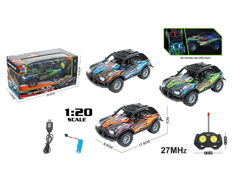 1:20 20-Channel Remote Control PVC Shell Off-Road Racing Car With LED Lights
