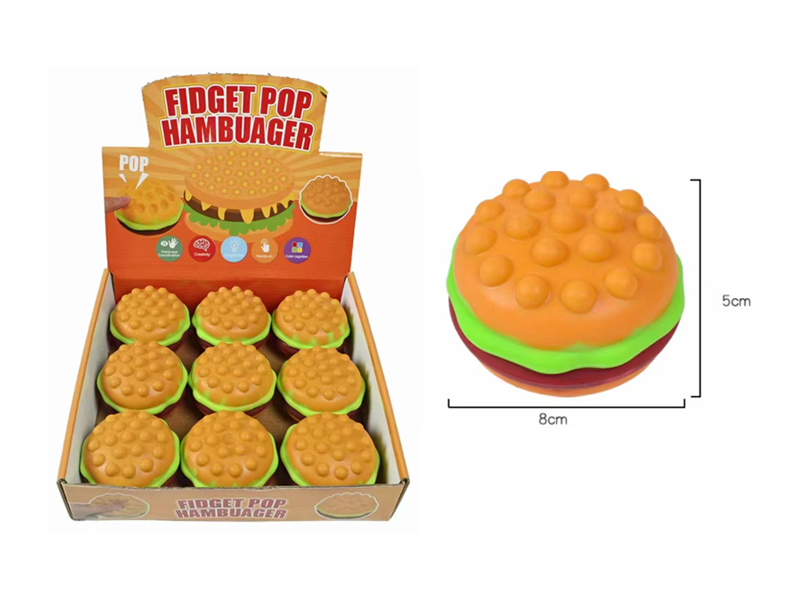9Pcs Deratization Pioneer Hamburger Decompression Toy