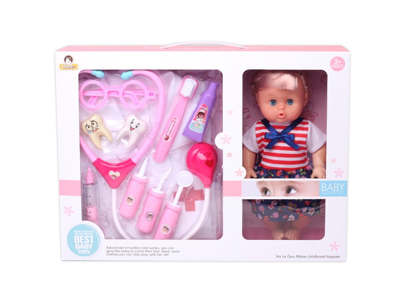 12 Inch Doll+Dentist Toys+Clothing