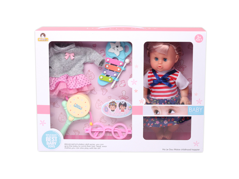 12 Inch Doll+Drum Shake+Clothing