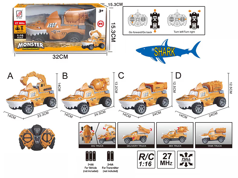 4-Channel Remote Control Shark Engineering Truck