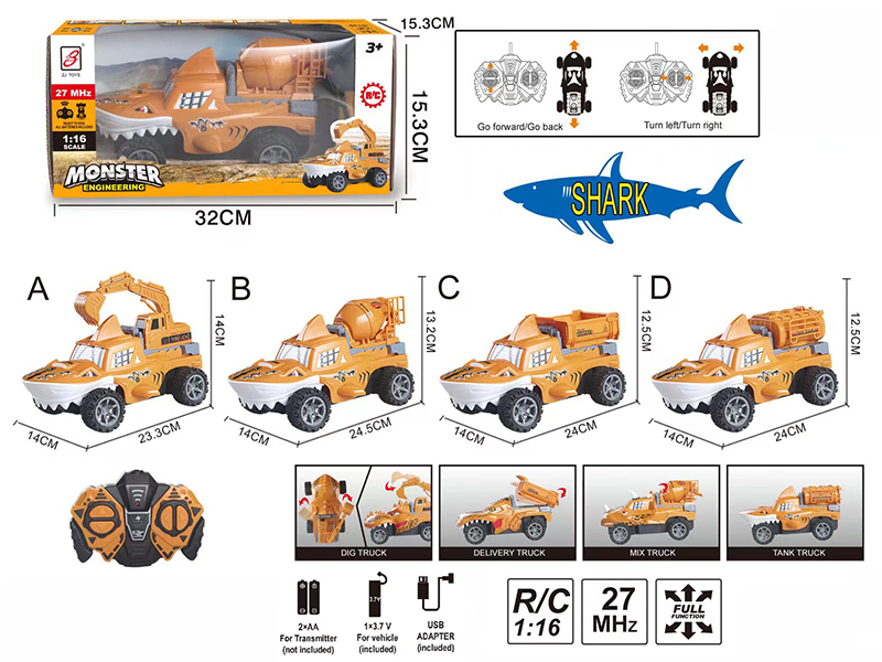 4-Channel Remote Control Shark Engineering Truck