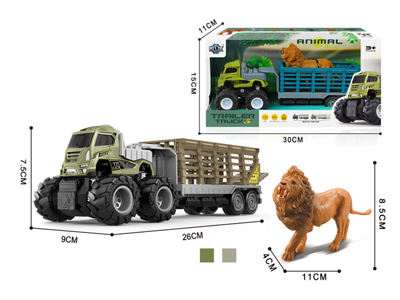 4Wd Friction Alloy Trailer With Lion